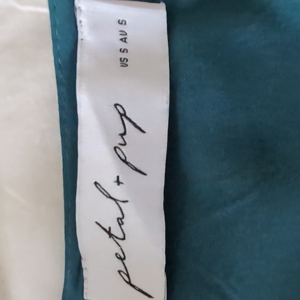 Petal And Pulp Teal Midi Flutter Sleeve  Dress - Picture 2 of 2